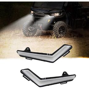 GearUp LED Turn Signal Fang Lights DRL Daytime Running Lights with White Yellow Compatible with Can am Defender 2020-2023