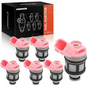 A-Premium Set of 6 Fuel Injectors Compatible with Nissan Frontier 1999-2004, Pathfinder 1996-2000, Xterra 2000-2004, Quest 1996-2002 & Infiniti QX4 1997-2000, 3.0L 3.3L