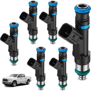 BDFHYK Fuel Injector 0280158020 Compatible with 2007-2010 Dodge Nitro Dakota Durango Ram 1500 Jeep Liberty Commander Grand Cherokee 3.7L V6 Trucks Replacement Kit 812-12145 FJ474 63856 Set of 6