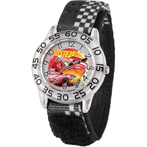 Disney Cars Kids' Plastic Time Teacher Analog Quartz Nylon Strap Watch