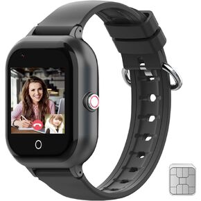 wonlex Kids Smart Watch with GPS Tracker and Calling, 4G Smartwatches Girls Boys with SIM Card SOS Camera Voice Video Call School Mode for Kids Children Aged 4-12 Birthday Gifts (Black)