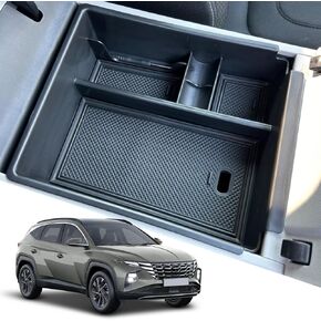 Compatible with 2022 2023 2024 Hyundai Center Console Organizer Tray Car Armrest Storage Insert Box Organizer Holder Accessories (Blue)