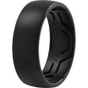 ThunderFit Men's Patterned Silicone Rings, 8mm Wide 2.2mm Thick Rubber Bands,Variety Multipack 1,4,7