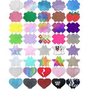 40 Pairs Pasties Nipple Covers Sexy Pack Fun Pasty Lingerie Rave Bikini Pasties