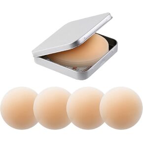 Trifabricy Nipple Covers, 2 Pairs Sticky Silicone Nipple Pasties, Reusable Breast Petals, Cakes Body Nipple Cover for Women