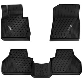 3W 2018-2024 BMW X3 Floor Mats & BMW X3 Cargo Liner, All Weather TPE BMW X3 Accessories Custom Fit for BMW X3 30i M40i X3M Car Mats (Only for car Without Spare tire) (Don't Fit X3 30e), 6PCS