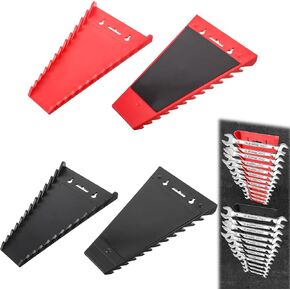 4 Pack Magnetic Wrench Organizer, 48-Slot Magnetic Wrench Holder for Tool Box Drawer Chest&Wall Mounted, SAE(1/4" - 1-1/16") and Metric(6mm-24mm)