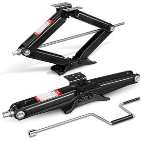 DNA MOTORING 4-Pack 5000lbs RV Trailer Stabilizer Leveling Scissor Jacks with Speed Crank Handle, 4-24" Height,Set of 4,Pink, TOOLS-00333-PK