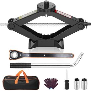 Upgrade 3 in 1 Car Jack Kit for Tesla Model Y/3/S/X, Coupe,Sedan,SUV,MPV&Truck,Scissor Jack 2.5 Ton/5512lbs Universal Car Emergency Kit with Lug Wrench Spare Tire Repair Tools