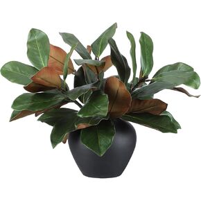 6 Pcs Magnolia Artificial Leaves Branches 18 Inch 3D Magnolia Pick Faux Magnolia Stems Simulation Magnolia Leaves Twigs for Indoor Outdoor Vase Filling Home Office Table Decoration