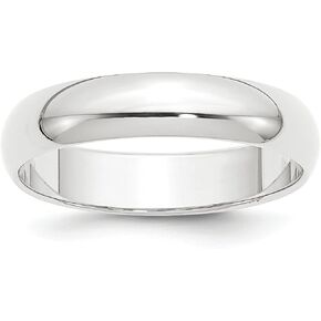 Solid Platinum 5 mm Comfort Fit Rounded Wedding Band Ring