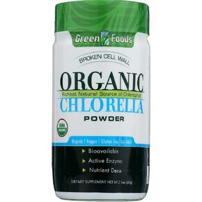 Green Foods Organic Chlorella Powder, Gluten Free, Non GMO, 2.1 Ounce (Pack of 1)