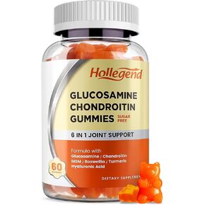 Glucosamine Chondroitin Gummies Sugar Free, Joint Support Gummies Supplements for Adults Men & Women, 1500mg Glucosamine Chewables with MSM Turmeric, 120 Count
