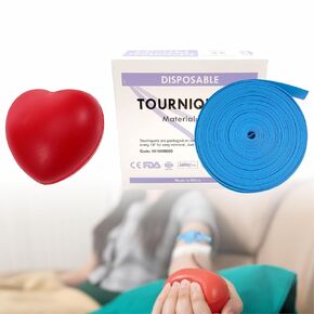 Tourniquet Disposable, Latex Free, TPE, 18 Inch Long, Roll of 25 pcs, Blue