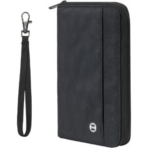Travel Passport Wallet - RFID Blocking Passport Holder Travel Document Organizer with Wrist Strap Lightweight Single Passport Pouch Portable Passport Case for Women & Men (Black)