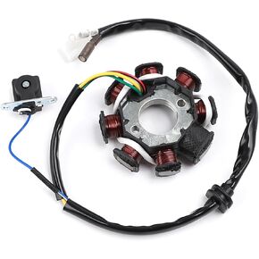 Minho 8 Poles Magneto Stator in Copper Material Come with Pickup Trigger Compatible with Chinese GY6 4-Stroke 139QMA 139QMB 50cc Engine Scooter Moped ATV Go Kart Taotao Roketa Sunl,AC Tape