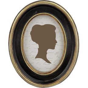 AELS 4x4 Inch Vintage Picture Frame, Elegant Antique Photo Frames with Glass Front, Photo Display, Tabletop Wall Hanging, Gift Ideas, Black Round with Gold Trim
