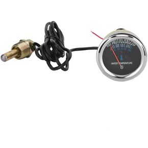 Mechanical Water Temp Gauge, Metal Car 52mm Mechanical Water Temperature Temp Meter Gauge 38-104℃ 12V Yellow Light