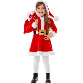 Spirit Halloween Santa Toddler Hooded Dress Costume | Christmas Costumes | Holiday Outfits