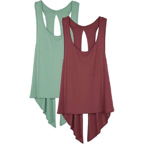 icyzone Tie Back Yoga Tops for Women, Lightweight Workout Athletic Tanks, Breathable Gym Shirts in Kuwait