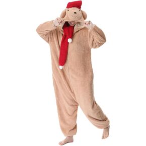 Unpifolov Christmas Bear Pajamas Unisex Animal Jumpsuit Adult Cosplay Costumes