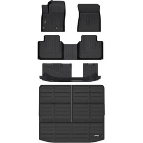 Floor Mats & Cargo Liner for Mitsubishi Outlander 2022-2024 (Not Fit PHEV or Sport Models) Custom Fit Full Set, All Weather Car Accessories (Rear Trunk Mat +Floor Mats)