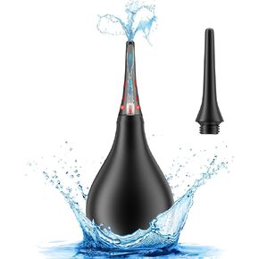 Enema Douche Anti Back-Flow New Design,Enema Bulb with 2 Spouts, Reusable Enima Vaginal Cleaner kit for Men Women