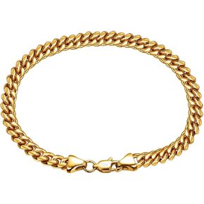 18K gold bracelet for women, hip-hop fashion, men, solid mesh Cuban chain, Christmas, New Year, birthday gift for father/mother, husband/wife