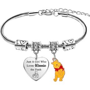 Honey Bear Bracelet Gifts for Women Anime Cartoon Bear Charm Bracelet Cute Bear Stuff Bear Themed Gifts for Bear Lovers Gifts Bear Jewelry Christmas Birthday Gifts Friendship Gifts