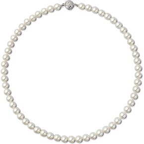 White Freshwater Cultured Pearl Necklace (7.5-8mm), 18 Inches