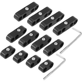 Motoforti Universal Spark Plug Wire Separator, 7mm 8mm, Plastic, Black, 12 Pcs
