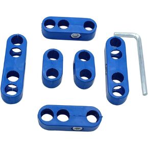 6 PCS/SET 7mm 8mm Spark Plug Wire Separators Dividers Looms Blue Colour Fits for Mopar Ford Chevy Mustang