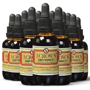 J.CROW'S® Lugol's Solution of Iodine 2% 2 أوقية ثلاث عبوات (3 زجاجات)