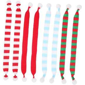 8Pcs Knitted Christmas Scarf for Wine Bottles Festive Doll Scarf Decorations for Holiday Parties and Celebrations