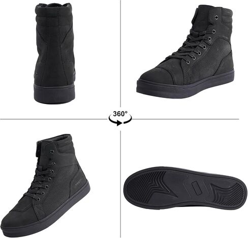 Motorcycle Shoes for Men, Anti-Slip Breathable Cowhide Street Casual Motorcycle Riding Boots with Ankle Support, Shift Pads in Saudi Arabia