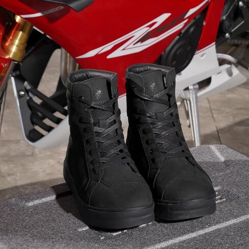 Motorcycle Shoes for Men, Anti-Slip Breathable Cowhide Street Casual Motorcycle Riding Boots with Ankle Support, Shift Pads in Saudi Arabia