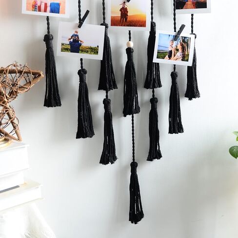 ShangTianFeng Clip Photo Holder, Boho Bedroom Decor, Teenage Girl Room Decor, Birthday Gifts for Grandma, for Mom, Women Gifts, Granddaughter and Grandson, Black Photo Holder Gifts in Saudi Arabia