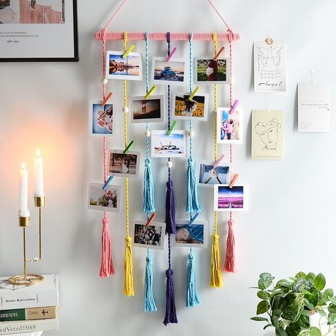 ShangTianFeng Clip Photo Holder, Boho Bedroom Decor, Teenage Girl Room Decor, Birthday Gifts for Grandma, for Mom, Women Gifts, Granddaughter and Grandson, Black Photo Holder Gifts in Saudi Arabia