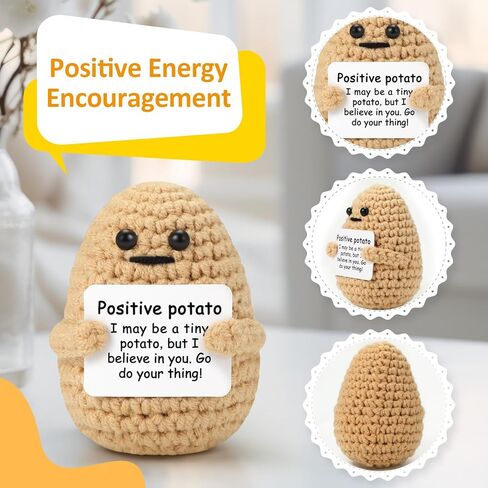 هدايا عباد الشمس كروشيه البطاطس الإيجابية للنساء، زهور صناعية لعيد الميلاد لتزيين لوحة القيادة في المنزل والمكتب والسيارة in Kuwait