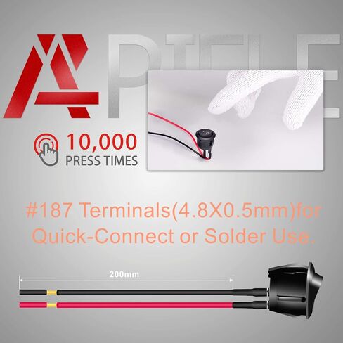 APIELE 5Pcs Rocker Switch ON Off KCD1 Mini Round Toggle Switch SPST 2Pin Snap-in Design Car Boat Automotive with Wires Pre-Wired AC 6A/250V 10A/125V 12VDC in Saudi Arabia