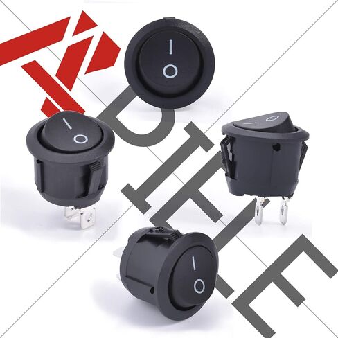APIELE 5Pcs Rocker Switch ON Off KCD1 Mini Round Toggle Switch SPST 2Pin Snap-in Design Car Boat Automotive with Wires Pre-Wired AC 6A/250V 10A/125V 12VDC in Saudi Arabia