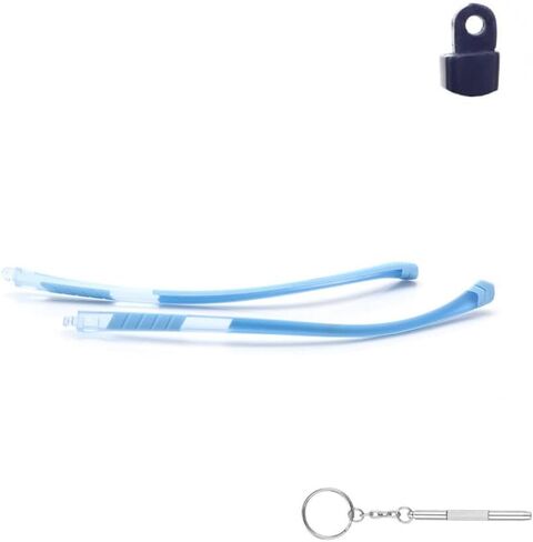 Child Eyeglass Arms 1 Pair Glasses Replacement Temple TR Silicone Frame Arms Dark Blue Screw Screwdriver in Saudi Arabia
