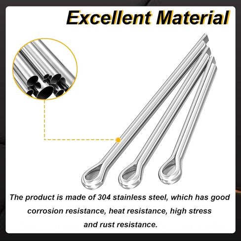120 Pcs Cotter Pins 6-Values Cotter Pin Assortment Kit 304 Stainless Steel Cotter Pins Hitch Pin Clip Tractor Cotter Pin Used for Hitch Pin Lock System, Trucks, Engine Hardware Pin in Saudi Arabia