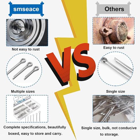 120 Pcs Cotter Pins 6-Values Cotter Pin Assortment Kit 304 Stainless Steel Cotter Pins Hitch Pin Clip Tractor Cotter Pin Used for Hitch Pin Lock System, Trucks, Engine Hardware Pin in Saudi Arabia