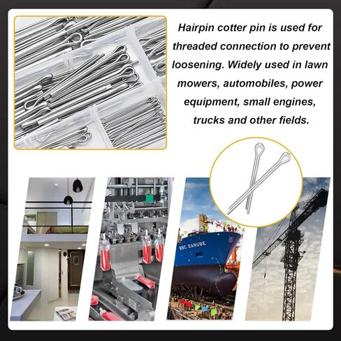 120 Pcs Cotter Pins 6-Values Cotter Pin Assortment Kit 304 Stainless Steel Cotter Pins Hitch Pin Clip Tractor Cotter Pin Used for Hitch Pin Lock System, Trucks, Engine Hardware Pin in Saudi Arabia