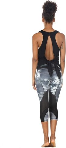 icyzone Tie Back Yoga Tops for Women, Lightweight Workout Athletic Tanks, Breathable Gym Shirts in Saudi Arabia