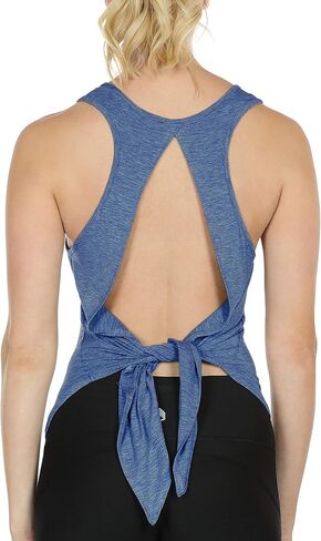 icyzone Tie Back Yoga Tops for Women, Lightweight Workout Athletic Tanks, Breathable Gym Shirts in Saudi Arabia