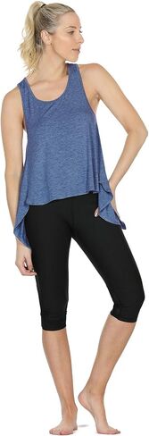 icyzone Tie Back Yoga Tops for Women, Lightweight Workout Athletic Tanks, Breathable Gym Shirts in Saudi Arabia