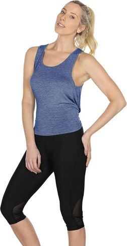icyzone Tie Back Yoga Tops for Women, Lightweight Workout Athletic Tanks, Breathable Gym Shirts in Saudi Arabia