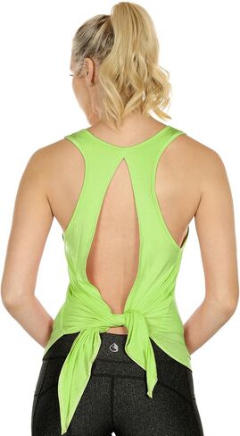 icyzone Tie Back Yoga Tops for Women, Lightweight Workout Athletic Tanks, Breathable Gym Shirts in Saudi Arabia